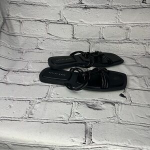 Azalea Wang Stetson Sandal Slip-on Slide Sandals Knotted Black